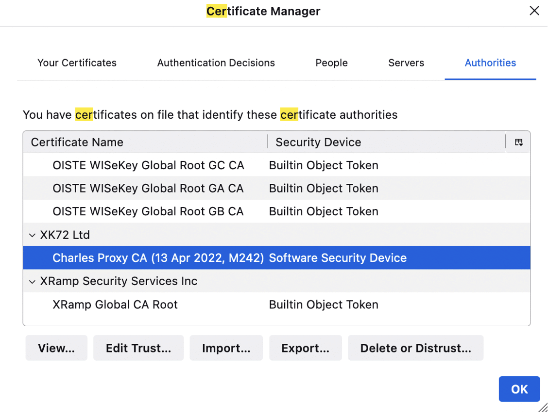 Using Charles in Mozilla Firefox