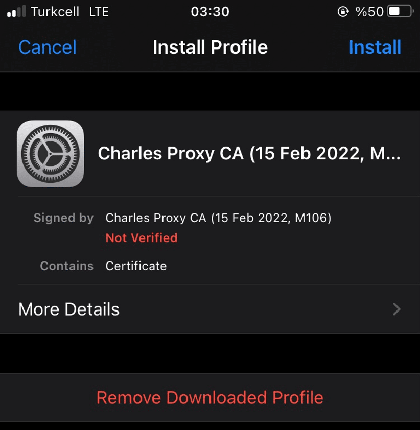 IOS Certificate Settings