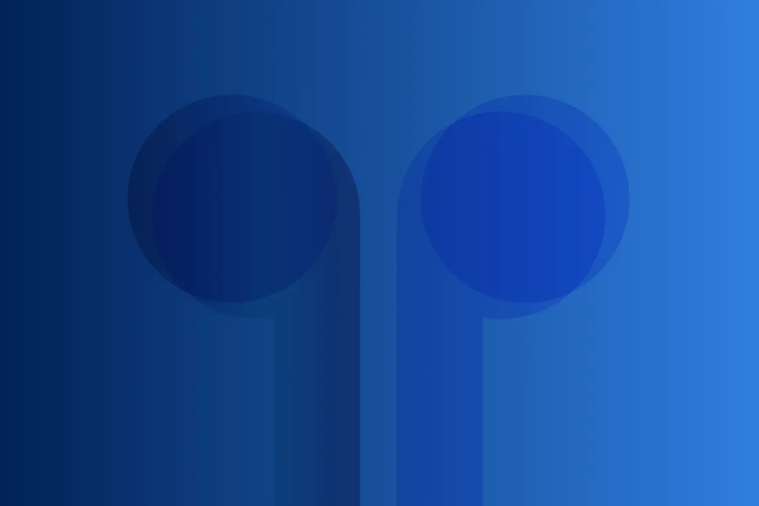 Abstract blue headphone icon on a gradient blue background