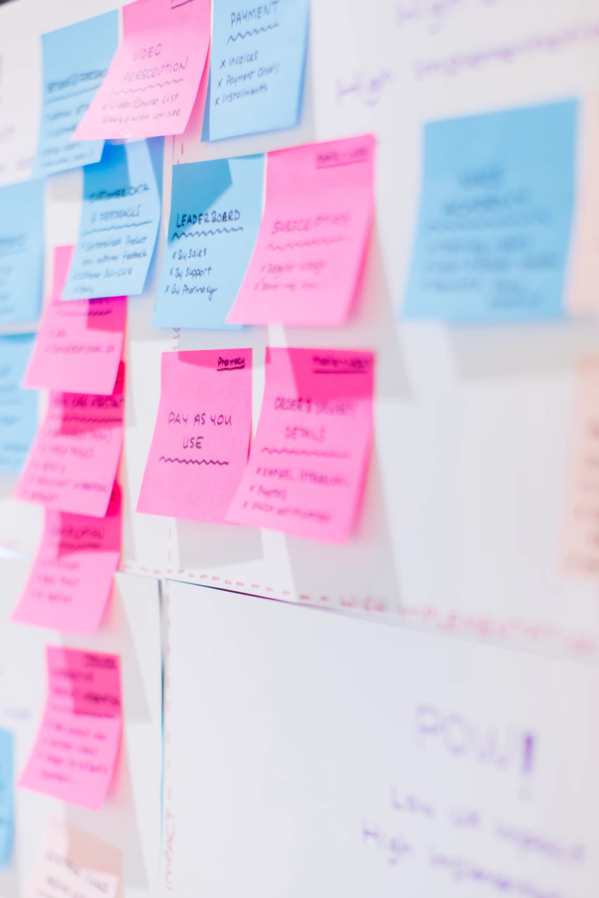 Sticky notes on wall